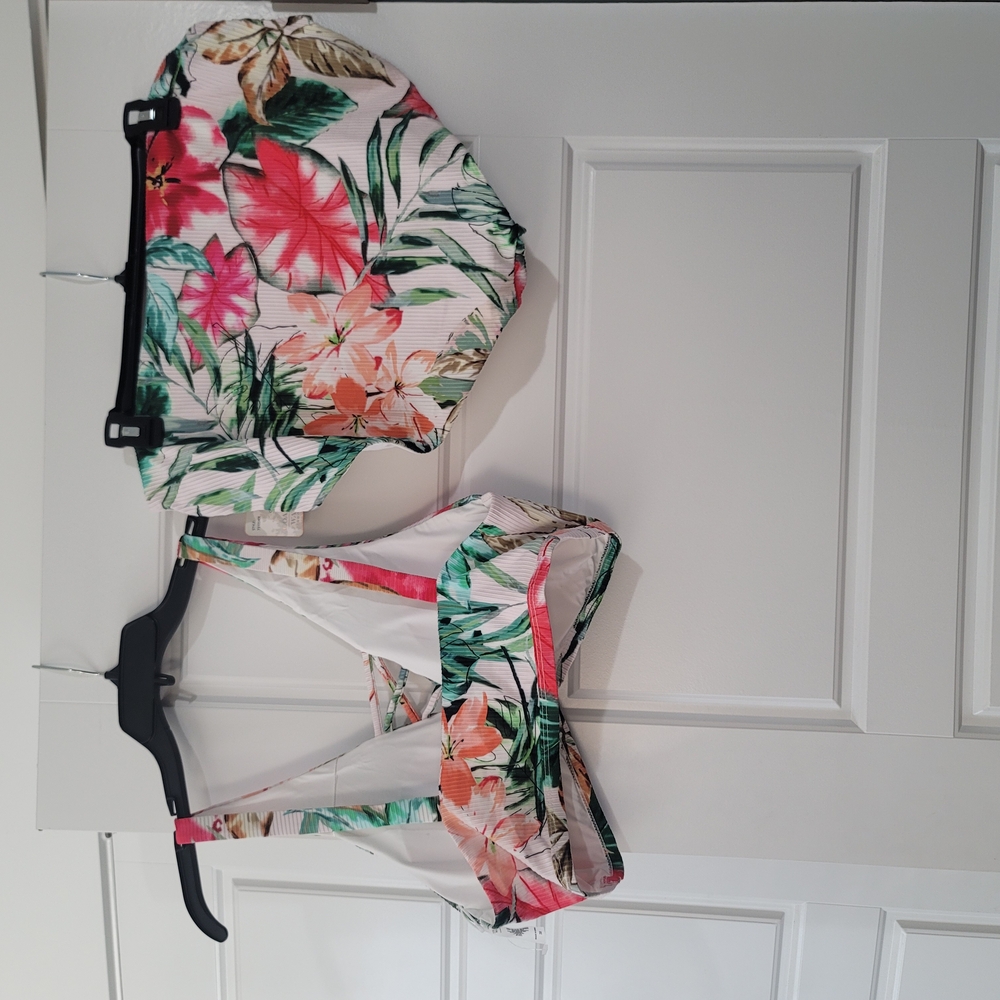 Floral Bikini Set with Tropical Print (New Never Worn)